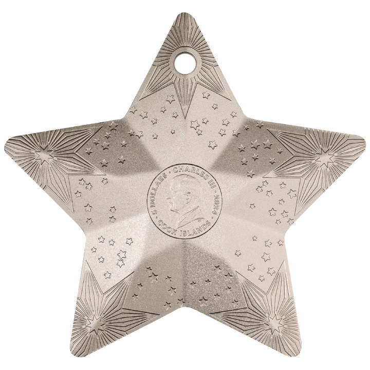 Insulele Cook Holiday Ornament - Starry Sky Silk Coin 1 oz argint 2024