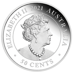 Dreaming Down Under: Śpiący Kangurek kolorowany 1/2 uncji Srebra 2021 Proof