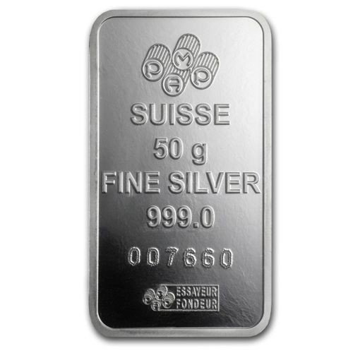 Lingote de plata Pamp Fortuna 50 gramos