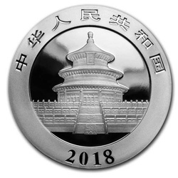 Panda cinese 30 grammi d'argento 2018