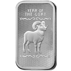 Silberbarren Lunar Year of the Goat 1 Unze Silber 2027 Prooflike