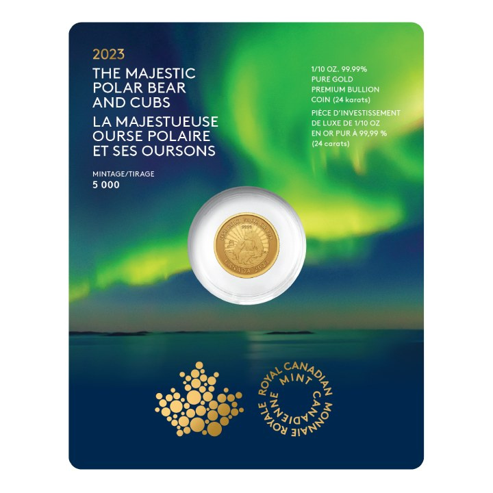 Canada: The Majestic Polar Bear 1/10 oz Gold 2023 (in the card)