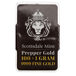 Scottsdale Mint Prepper 1 gram Gold Bar (100 pieces)