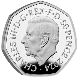 The Snowman 50p colorato Argento 2024 Proof