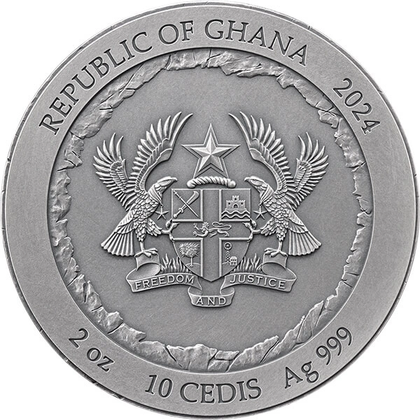 Ghana Rock-cut Monuments Rushmore 2 oz argint 2024 High Relief Antique Finish