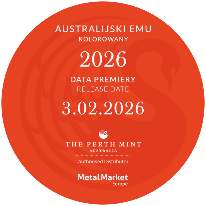 Australischer Emu koloriert 1 Unze Silber 2026