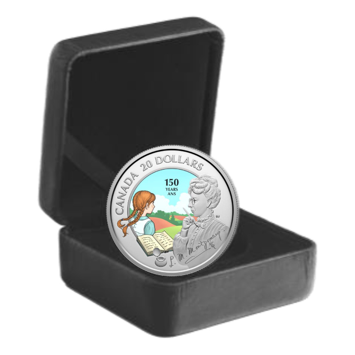 Canada: 150th Anniversary of the Birth of L. M. Montgomery kolorowany $20 Srebro 2024 Proof (moneta z drobną rysą)