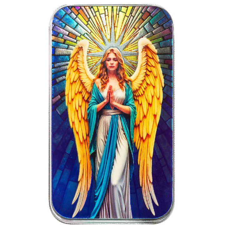 Scottsdale Mint Angel Star of Bethlehem coloured 1 oz Silver Bar