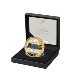 The Centenary of the Flying Scotsman 2 libry pozlacené, barevné stříbro 2023 Proof Piedfort
