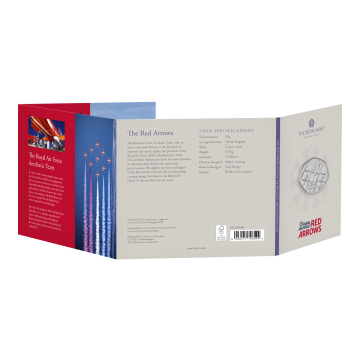 The Red Arrows 50p Miedzionikiel 2025