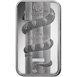 Lingote de Plata de 100 gramos Serie Lunar Año de la Serpiente