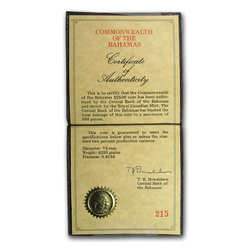 Bahamas $2500 Oro 1974 Proof