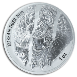Koreai tigris 1 uncia ezüst 2019