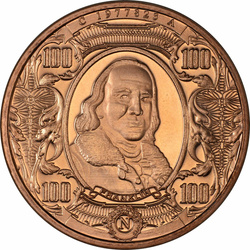 $100 Banknote 1 uncja Miedzi