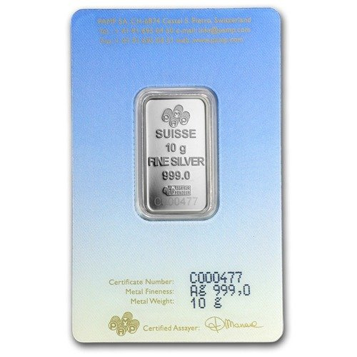 10 gram Bar Silver PAMP Suisse Religious Series (Romanesque Cross)