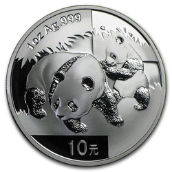 Chińska Panda 1 uncja Srebra 2008
