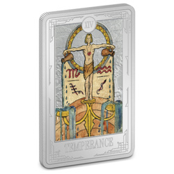 Niue: Tarot Cards - Temperance coloreado 1 oz Plata 2023 Proof