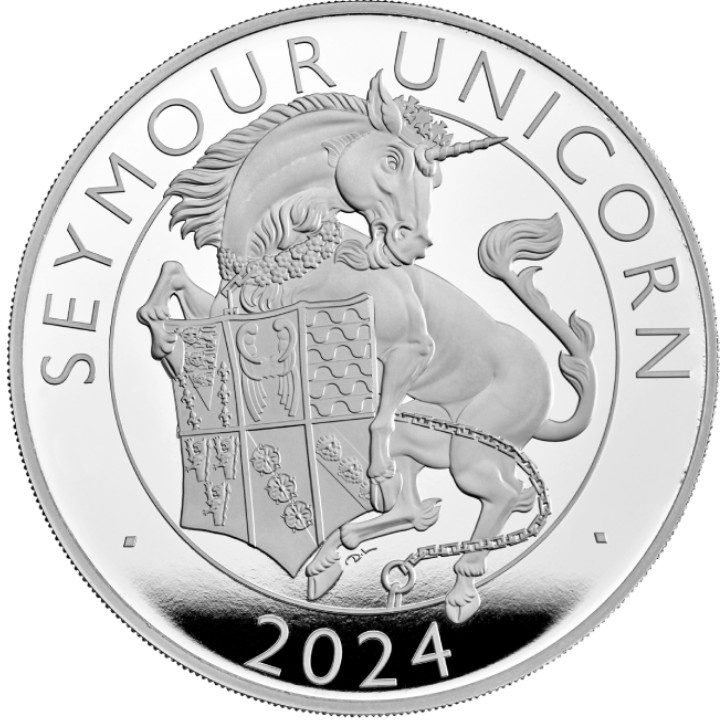 The Royal Tudor Beasts: The Seymour Unicorn 5 oz Silver 2024 Proof