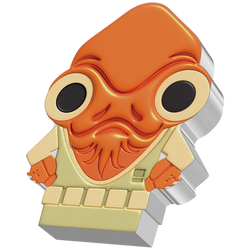 Niue : Star Wars - Amiral Ackbar Chibi Coin colorisée 1 once d'argent 2022 Belle Épreuve