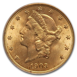 Liberty Double Eagle  20 Dollar 1903 Stan 2+