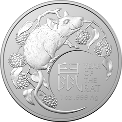 Royal Australian Mint: Jahr der Ratte 1 oz Silber 2020