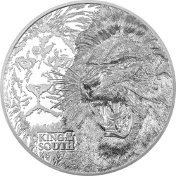 Cook Islands: King of the South - Lion 1 oz Silver 2023 Proof High Relief