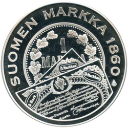 Medaglia Suomen Markka “Marco finlandese” Argento 1860