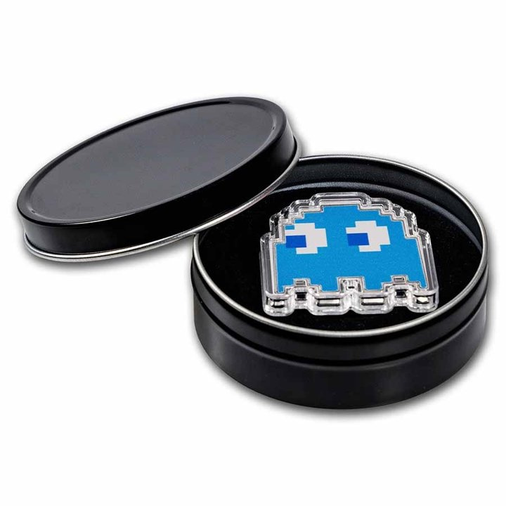 Niue: PAC-MAN GHOST "INKY" color 1 oz Silver 2022 Proof Shaped Coin