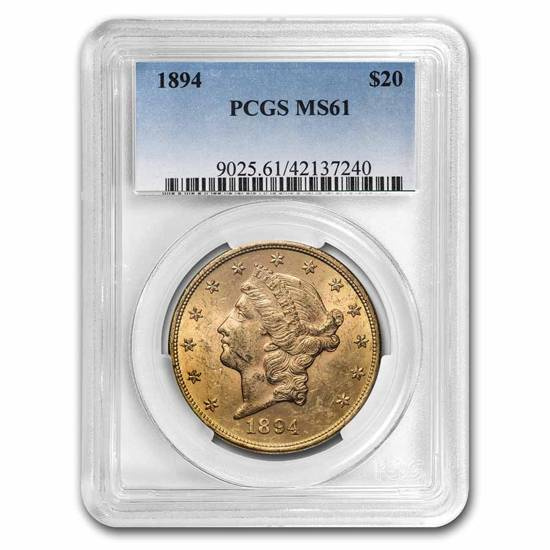 1894 $20 Liberty Gold Double Eagle MS-61 PCGS