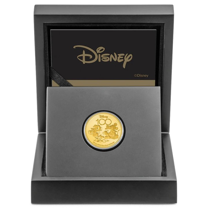 Niue: Disney 100 Años de Maravilla - Mickey Mouse y el Pato Donald 1/4 oz Oro 2023 Proof