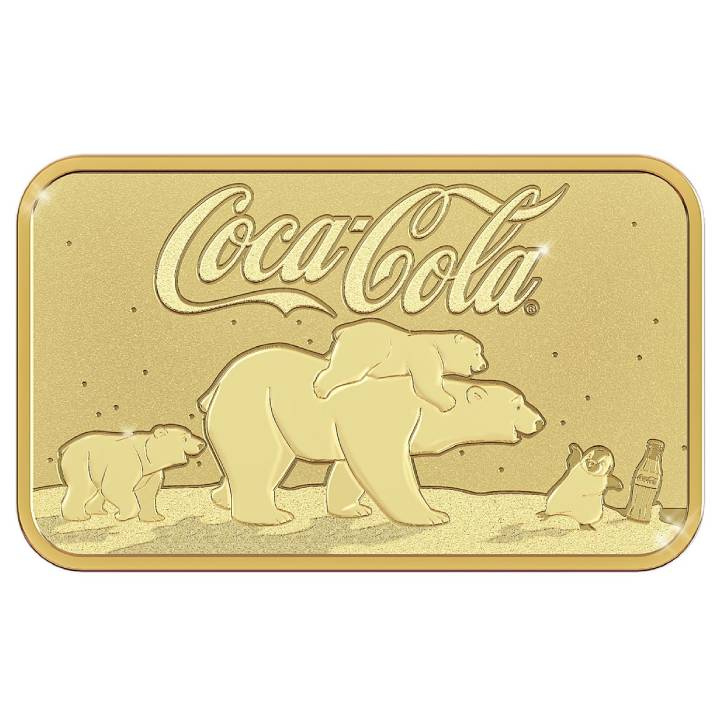 Pamp Coca Cola - Polar Bear 5 gram Gold Bar