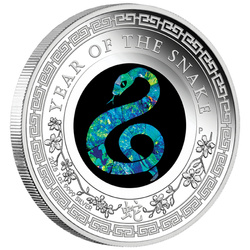 Casa de la Moneda de Perth: Lunar III - Año de la Serpiente 1 oz Plata 2025 Proof Opal