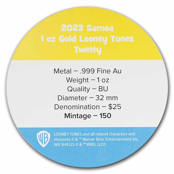 Samoa: Looney Tunes - Tweety 1 oz Gold 2023 Coin