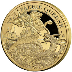 Szent Ilona: Faerie Queene - Redcrosse & The Dragon 1 uncia arany 2024 Proof