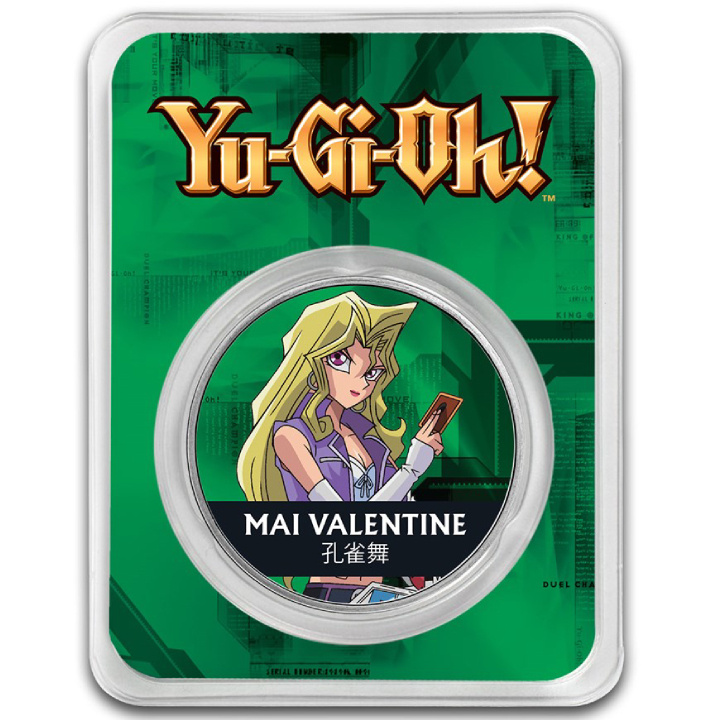 Niue: Yu-Gi-Oh! Mai Valentine colorata 1 oncia d'argento 2024 Slab