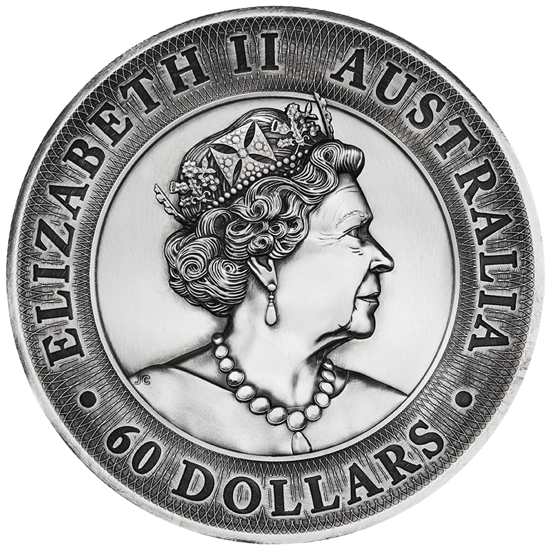 Great Barrier Reef 2000 gram Silber 2021 Antiqued High Relief Coin
