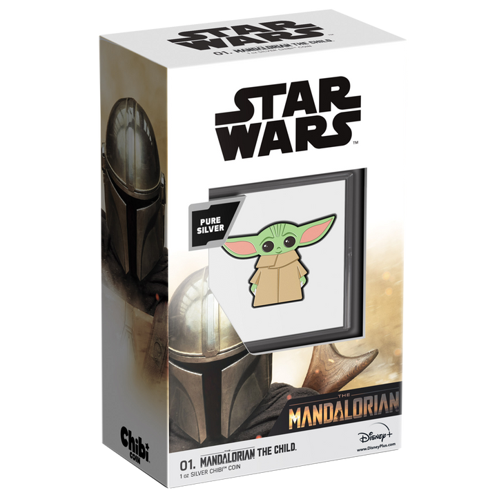 Niue: Star Wars - Grogu Chibi Coin kolorowany 1 uncja Srebra 2021 Proof