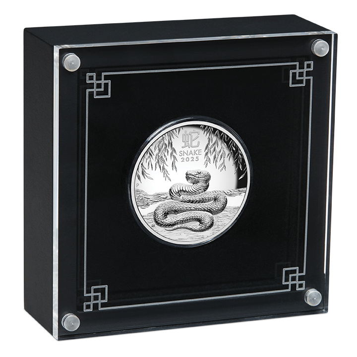 Casa de la Moneda de Perth: Lunar III - Año de la Serpiente 1 oz Plata 2025 Proof Alto Relieve