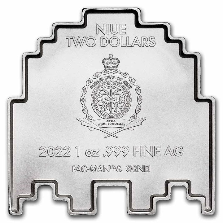 Niue: PAC-MAN GHOST 1 oz Silber 2022 Stackable Shaped Coin