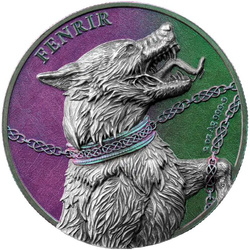 Germania: Beasts - Fenrir coloured 2 oz Silber 2022 Ultra High Relief
