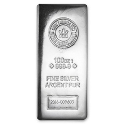 Argint de investiții 100 oz rafinărie acreditată depozitat în antrepozit vamal în Frankfurt (Loomis)