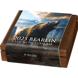 Sztabka Germania Mint: Bearlin 5 uncji Srebra 2025 Antique Finish