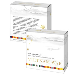 50e anniversaire de la fin de l'implication de l'Australie dans la guerre du Vietnam colorée 2 Argent 2023 Proof « C » Mintmark