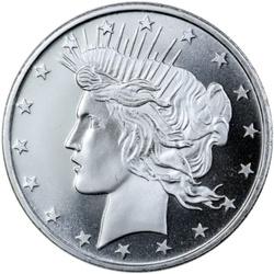 Peace Dollar 1 oz Silver Round