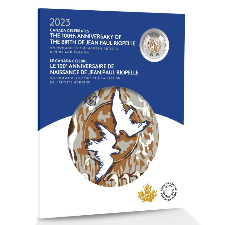 Set Canada: 100° anniversario della nascita di Jean-Paul Riopelle - Carta commemorativa da collezione 7 monete 2023