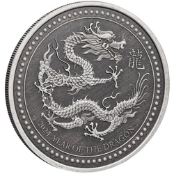 Samoa: Year of the Dragon 1 oz Silver 2024 Antiqued Coin 