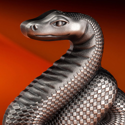 Mongolia: Nimble Snake 1 uncja Srebra 2025 Antiqued Coin