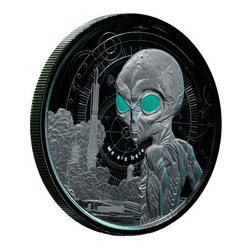 Ghana: Alien colorato 1 oncia d'argento 2021 Proof