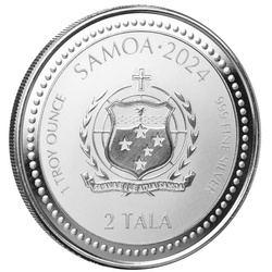Samoa : Année du Dragon 1 once d'argent 2024 Prooflike (pièce dans une carte)