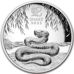 Casa de la Moneda de Perth: Lunar III - Año de la Serpiente 5 oz Plata 2024 Proof Alto Relieve